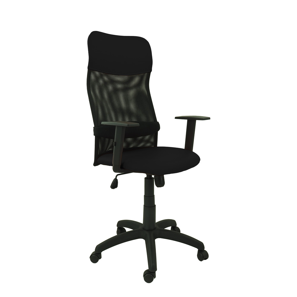 fotel krzeslo obrotowe sinus siatka ekoskora czarna podstawa czarna podlokietniki regulowane ledzwie