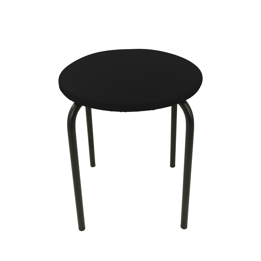 taboret stacjonarny ekoskora czarna stelaz czarny
