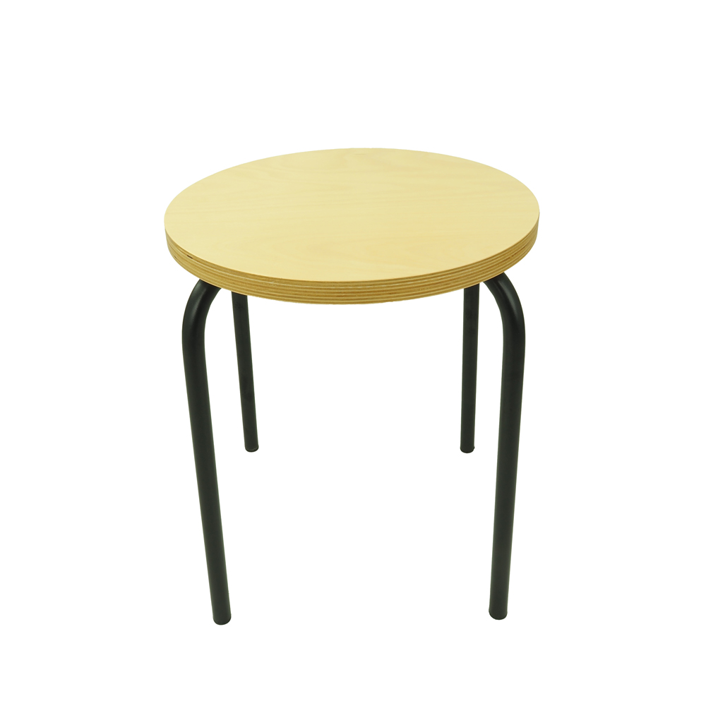 taboret stacjonarny sklejka jasny buk stelaz czarny
