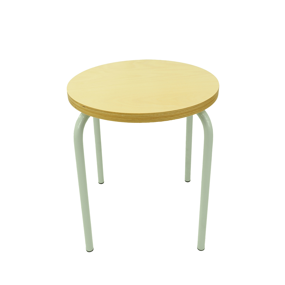 taboret stacjonarny sklejka jasny buk stelaz jasnoszary