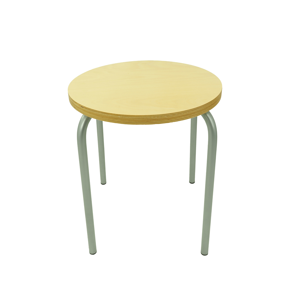 taboret stacjonarny sklejka jasny buk stelaz szary